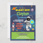 Invitation d'enfant de la galaxie de fête d'annive (Devant)