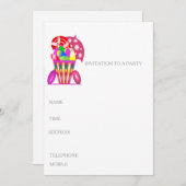 Invitation d'enfants à une fête d'anniversaire (Devant / Derrière)