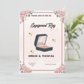 Invitation d'engagement à l'aquarelle florale rose (Debout devant)