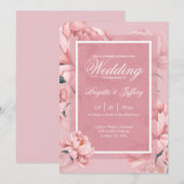 Invitation d'engagement au pivoine rose (Devant / Derrière)