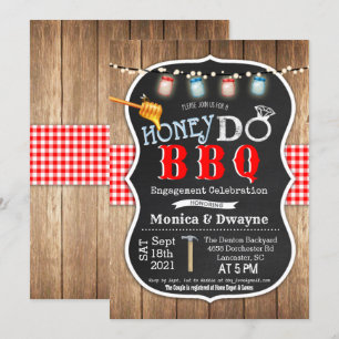 Invitation d'engagement de couple Honey Do BBQ