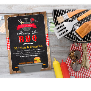 Invitation d'engagement de couple Honey Do BBQ