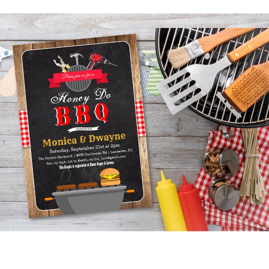 Invitation d'engagement de couple Honey Do BBQ