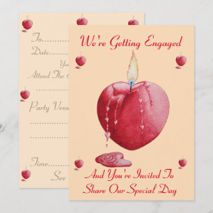 invitation d'engagement en forme de coeur d'amour
