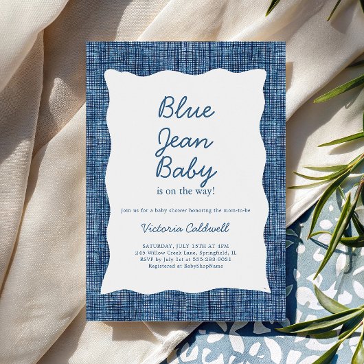 Invitation Denim A Blue Jean Baby Shower