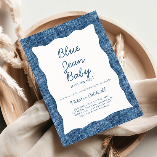 Invitation Denim A Blue Jean Baby Shower