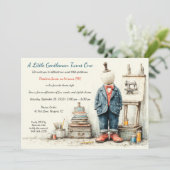 Invitation Denim Baby 1er Anniversaire & Croquis de parfum (Debout devant)