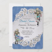 Invitation Dénim Bleu, dentelle - Bijoux costume (Devant)