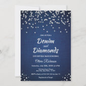 Invitation Denim bleu et diamants 50e anniversaire (Devant)