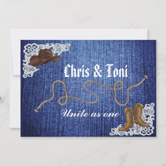 Invitation Denim, Boots & Lace Wedding (Dos)
