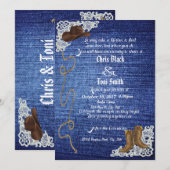 Invitation Denim, Boots & Lace Wedding (Devant / Derrière)