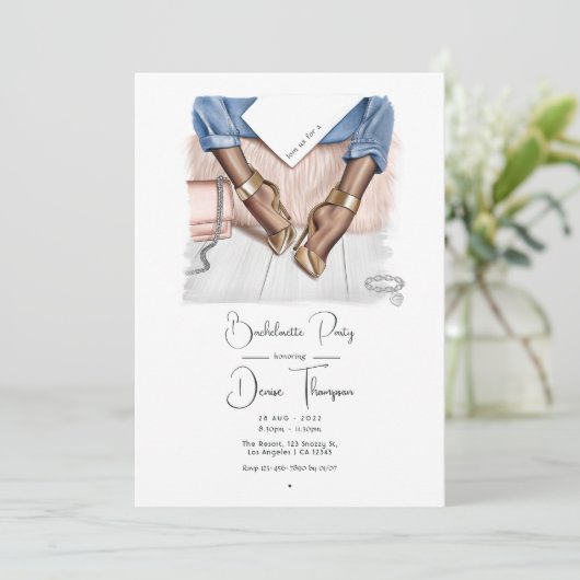 Invitation Denim Chic Bachelorette (Debout devant)