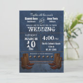 Invitation Denim Cowboy bottes Stars Occident mariage invite (Debout devant)