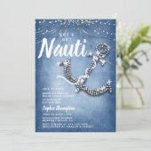 Invitation Denim Diamond Ancre Ocean Beach Fête des mariées (Debout devant)