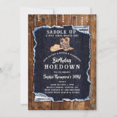 Invitation Denim Diamond Cowgirl Chic Rustic Hodown Anniversa (Devant)