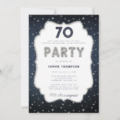 Invitation Denim Diamond Parties scintillant Frame 70e fête d (Devant)