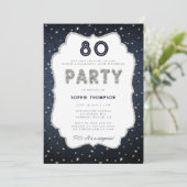 Invitation Denim Diamond Parties scintillant Frame 80e fête d (Debout devant)
