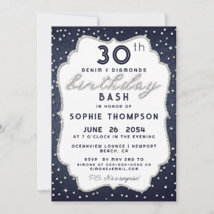 Invitation Denim Diamond Parties scintillant N'Importe Quel Â