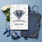 Invitation Denim Diamonds Blanc Bleu Parties scintillant 21e 