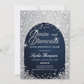 Invitation Denim Diamonds Bling Arch 30e Anniversaire (Devant)