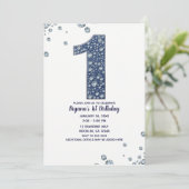 Invitation Denim & Diamonds Bling Étincelle 1er Anniversaire  (Debout devant)