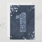Invitation Denim & Diamonds Bling Étincelle 1er Anniversaire  (Dos)