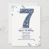 Invitation Denim & Diamonds Bling Étincelle 7e 7 Anniversaire (Devant)