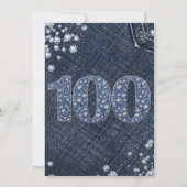 Invitation Denim & Diamonds Bling Sparkle 100TH 100 Anniversa (Dos)