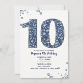 Invitation Denim & Diamonds Bling Sparkle 10e 10 Anniversaire (Devant)