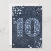 Invitation Denim & Diamonds Bling Sparkle 10e 10 Anniversaire (Dos)