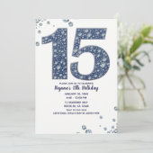 Invitation Denim & Diamonds Bling Sparkle 15e 15 ans d'annive (Debout devant)