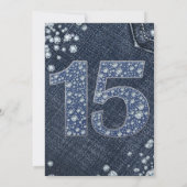 Invitation Denim & Diamonds Bling Sparkle 15e 15 ans d'annive (Dos)