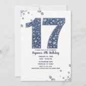 Invitation Denim & Diamonds Bling Sparkle 17e 17 Anniversaire (Devant)