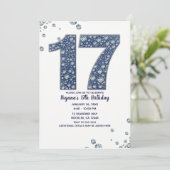 Invitation Denim & Diamonds Bling Sparkle 17e 17 Anniversaire (Debout devant)
