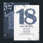 Invitation Denim & Diamonds Bling Sparkle 18TH 18 Anniversair<br><div class="desc">invitation personnalisée</div>