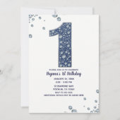 Invitation Denim & Diamonds Bling Sparkle 1er Anniversaire 1 (Devant)