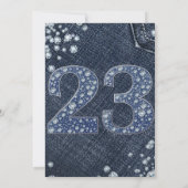 Invitation Denim & Diamonds Bling Sparkle 23 23e anniversaire (Dos)