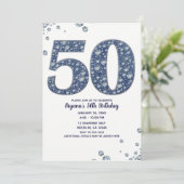 Invitation Denim & Diamonds Bling Sparkle 50TH 50 Anniversair (Debout devant)