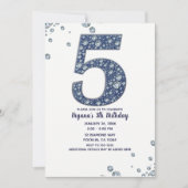 Invitation Denim & Diamonds Bling Sparkle 5e 5 Anniversaire (Devant)