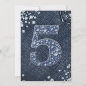 Invitation Denim & Diamonds Bling Sparkle 5e 5 Anniversaire (Dos)