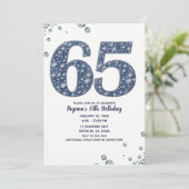 Invitation Denim & Diamonds Bling Sparkle 65TH 65e Anniversai (Debout devant)