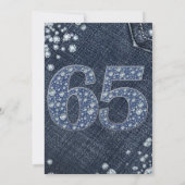 Invitation Denim & Diamonds Bling Sparkle 65TH 65e Anniversai (Dos)