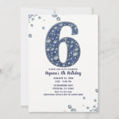 Invitation Denim & Diamonds Bling Sparkle 6ème 6 Anniversaire (Devant)