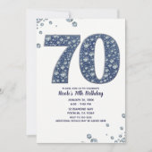 Invitation Denim & Diamonds Bling Sparkle 70E 70 Anniversaire (Devant)