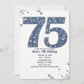 Invitation Denim & Diamonds Bling Sparkle 75TH 75e anniversai (Devant)