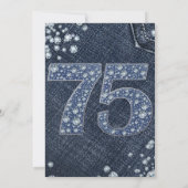 Invitation Denim & Diamonds Bling Sparkle 75TH 75e anniversai (Dos)