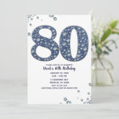 Invitation Denim & Diamonds Bling Sparkle 80ÈME 80 Anniversai (Debout devant)