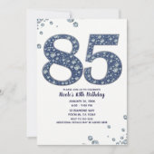 Invitation Denim & Diamonds Bling Sparkle 85TH 85 Anniversair (Devant)