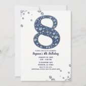 Invitation Denim & Diamonds Bling Sparkle 8e 8 Anniversaire (Devant)