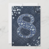 Invitation Denim & Diamonds Bling Sparkle 8e 8 Anniversaire (Dos)